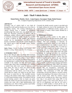 Anti Theft Vehicle Device