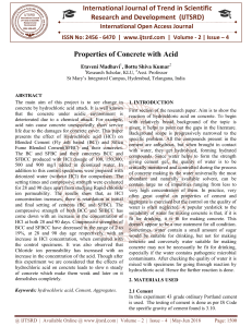 Properties of Concrete with Acid