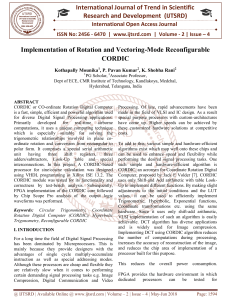 Implementation of Rotation and Vectoring Mode Reconfigurable CORDIC