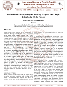 NewSociRank Recognizing and Ranking Frequent News Topics Using Social Media Factors