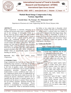 Matlab Based Image Compression Using Various Algorithm