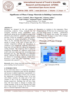 Significance of Phase Change Materials in Building Construction