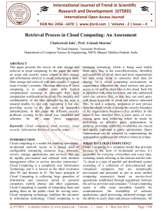 Retrieval Process in Cloud Computing An Assessment