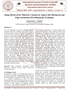 Image Retrieval for Minority Costume by using Color Histogram and Edge orientation EO Histogram Technique