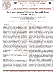 Performance Analysis of Higher Order Cascaded H Bridge Multilevel Inverters