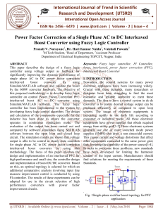 Power Factor Correction of a Single Phase AC to DC Interleaved Boost Converter using Fuzzy Logic Controller