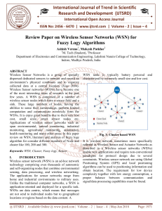 Review Paper on Wireless Sensor Networks WSN for Fuzzy Logy Algorithms
