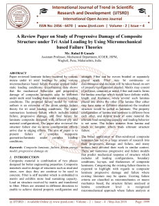 A Review Paper on Study of Progressive Damage of Composite Structure under Tri Axial Loading by Using Micromechanical based Failure Theories