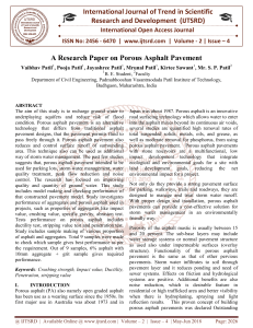 A Research Paper on Porous Asphalt Pavement