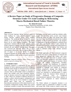 A Review Paper on Study of Progressive Damage of Composite Structure Under Tri Axial Loading by Referencing Macro Mechanical Based Failure Theories