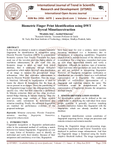 Biometric Finger Print Identification using DWT Byreal Minutiaeextraction