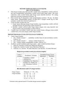 Manajemen Kuantitatif-Simplex Minimisasi