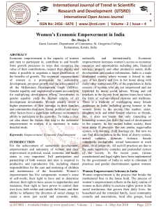 Women's Economic Empowerment in India