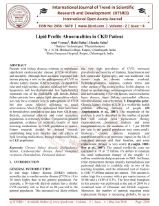Lipid Profile Abnormalities in CKD Patient
