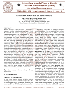 Anemia in CKD Patient on Heamodialysis
