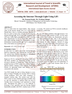 Accessing the Internet Through Light Using LiFi