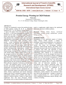 Protein Energy Wasting in CKD Patients