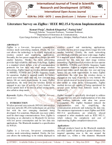 Literature Survey on ZigBee IEEE 802.15.4 System Implementation