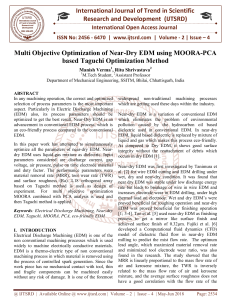 Multi Objective Optimization of Near Dry EDM using MOORA PCA based Taguchi Optimization Method