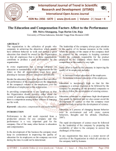 The Education and Compensation Factors Affect to the Performance