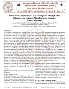 Productivity Improvement in a Sewing Line Through Line Balancing in a Garment Manufacturing Company in the Philippines