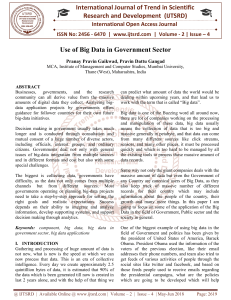 Use of Big Data in Government Sector