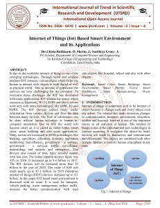 Internet of Things Iot Based Smart Environment and its Applications