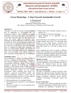Green Marketing A Step Towards Sustainable Growth