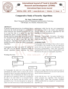 Comparative Study of Security Algorithms