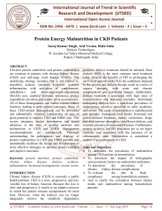 Protein Energy Malnutrition in CKD Patients