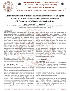 Characterization of Polymer Composite Materials Based on Epoxy Resin GELR 128 Modified with Epoxidized Sunflower Oil Cured by 4.4' Diaminodiphenylmethane