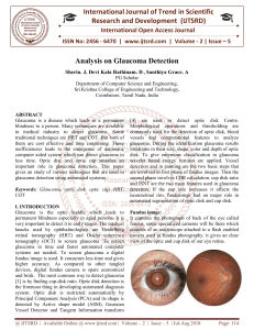 Analysis on Glaucoma Detection