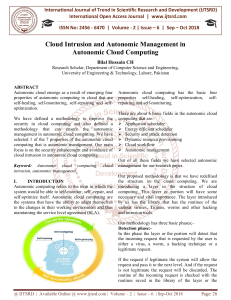 Cloud Intrusion and Autonomic Management in Autonomic Cloud Computing