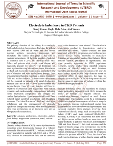 Electrolyte Imbalance in CKD Patients