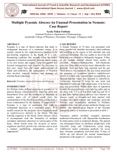 Multiple Pyaemic Abscess An Unusual Presentation in Neonate Case Report