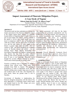 Impact Assessment of Fluorosis Mitigation Project, A Case Stydy of Nagour