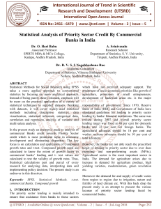 Statistical Analysis of Priority Sector Credit By Commercial Banks in India