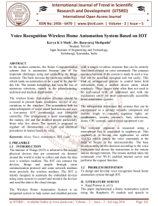 Voice Recognition Wireless Home Automation System Based on IOT