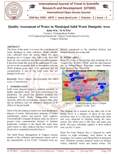 Quality Assessment of Water in Municipal Solid Waste Dumpsite Area