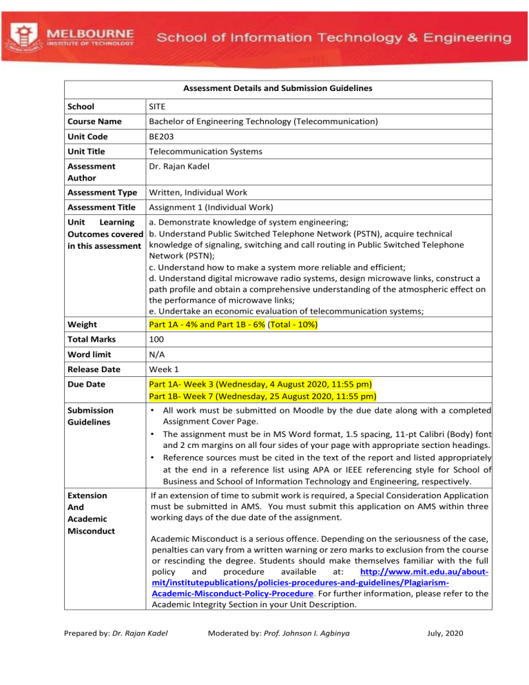 Be203 T2 2020 Assignment One V2