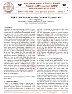 Digital Data Security by using Quantum Cryptography