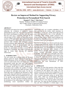 Review on Improved Method for Supporting Privacy Protection in Personalized Web Search