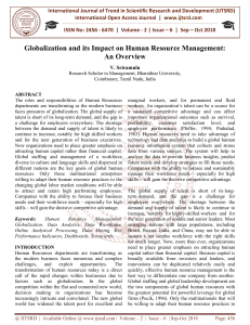 Globalization and its Impact on Human Resource Management an Overview
