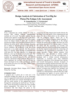 Design Analysis and Fabrication of Test Rig for Piston Pin Fatigue Life Assessment