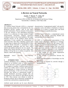 A Review on Neural Networks
