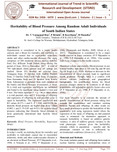 Heritability of Blood Pressure Among Random Adult Individuals of South Indian States