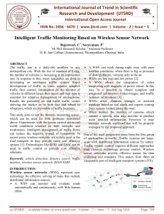 Intelligent Traffic Monitoring Based on Wireless Sensor Network