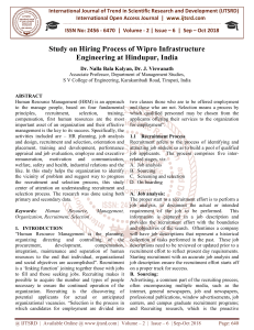 Study on Hiring Process of Wipro Infrastructure Engineering at Hindupur, India