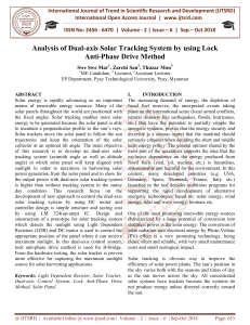 Analysis of Dual axis Solar Tracking System by using Lock Anti Phase Drive Method