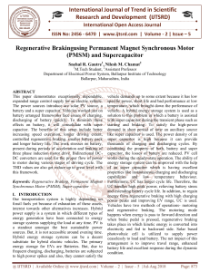 Regenerative Brakingusing Permanent Magnet Synchronous Motor PMSM and Supercapacitor